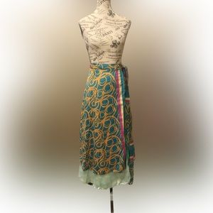 Beautiful Soft Amazing Silk Skirt. Double Layer Reversible New